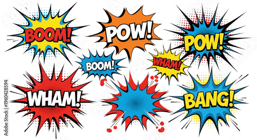 Comic Book Sound Effects Explosions - BOOM, POW, WHAM, BANG