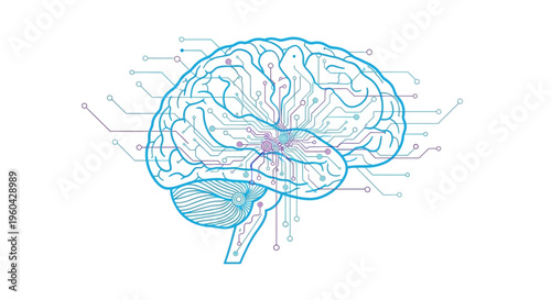 Artificial Intelligence Brain Circuit Board Technology Concept