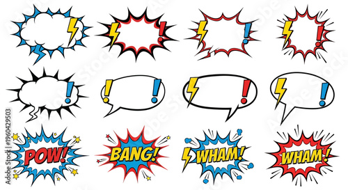 Comic Book Speech Bubbles & Sound Effects - Pow Bang Wham!