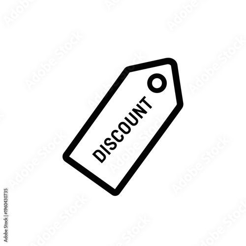 Discount label with text on it.