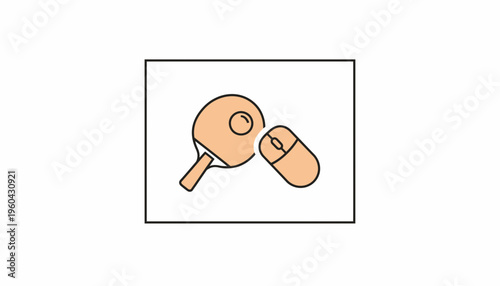 Ping Pong Paddle and Computer Mouse Icon