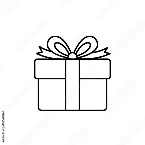 Gift box with ribbon and bow.