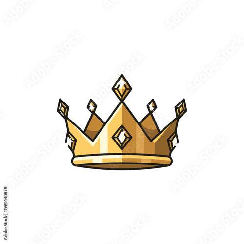 Golden crown with diamond jewels.