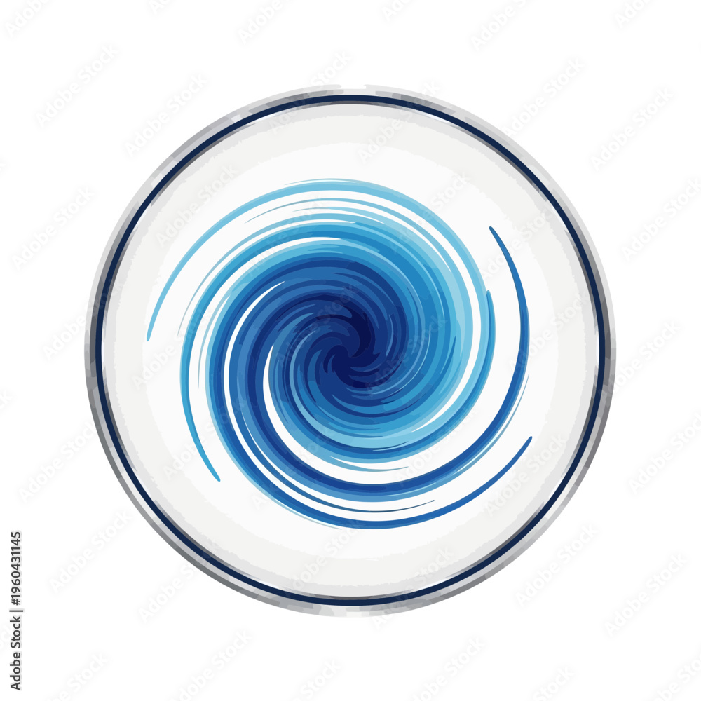 Fototapeta premium Abstract Blue Swirl Icon - Energetic Vortex Graphic for Digital Applications, Flow Concepts, and Dynamic Branding
