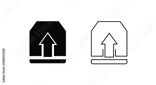 Two floppy disk icons one filled and one outlined representing data storage