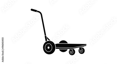Simple black silhouette illustration of a hand truck or dolly