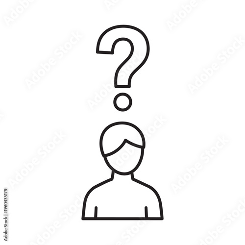 A person with a question mark above their head