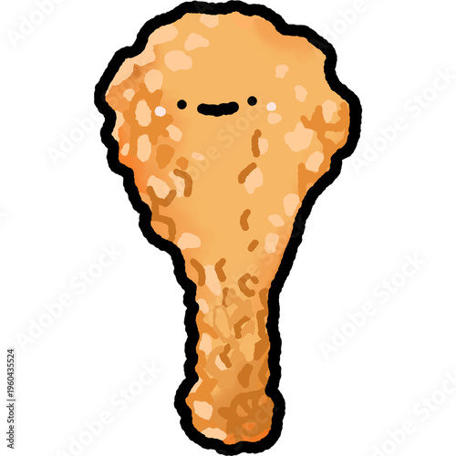 Cartoon Doodle Fried Chicken Character