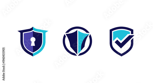 Security Shield Icons: Protection, Safety, and Verification Concepts