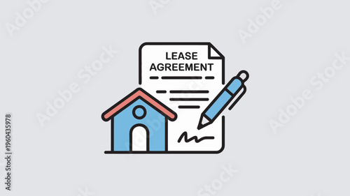 A person signing a lease agreement for a house with a pen