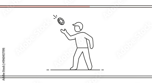 Man Tossing Coin Up in the Air, Decision Making Concept