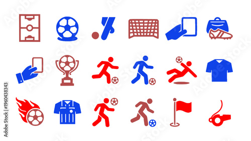 Icons representing sports activities and healthy lifestyle in modern flat design.