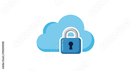 Cloud Storage Security Lock Icon.