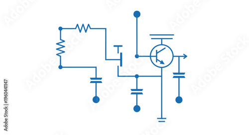 Electronic circuit diagram with components.