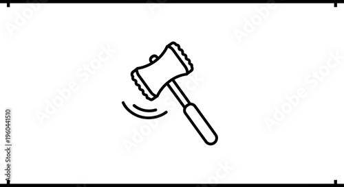 Essential kitchen tool line icon depicting a meat tenderizer for culinary preparations