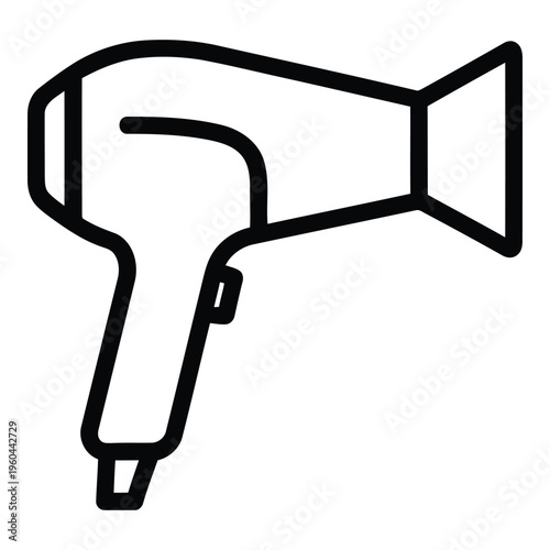 Black and white hair dryer outline.