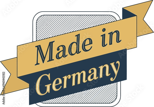 Made in Germany label badge graphic design element for premium authentic product quality branding seal
