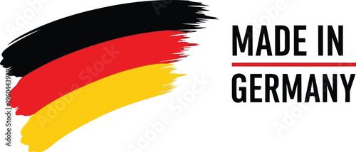 Made in Germany label with brush stroke national flag design for product packaging authentication stamp