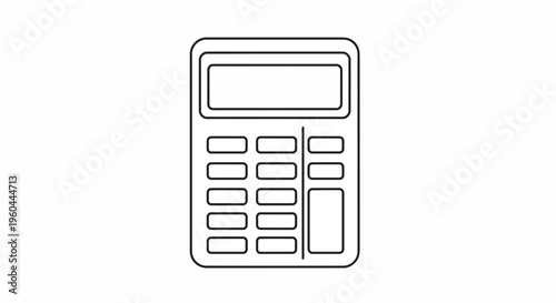 Minimalist line art illustration of a calculator for financial calculations and basic arithmetic