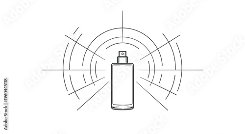 Aromatic Spray Diffusion Pattern - Fragrance Emission Illustration