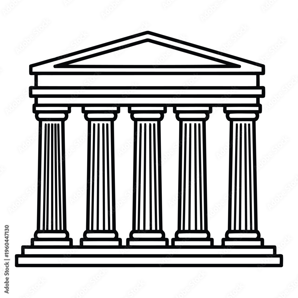 Obraz premium Classic Greek Temple Front Architecture.