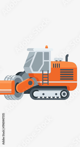 Orange Road Roller Machine Industrial Construction Vehicle For Ground Compaction