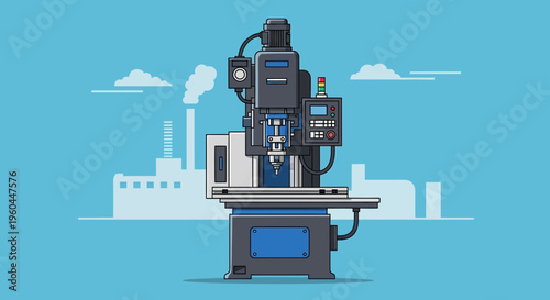 Precision Manufacturing Machine Industrial Automation Equipment Illustration