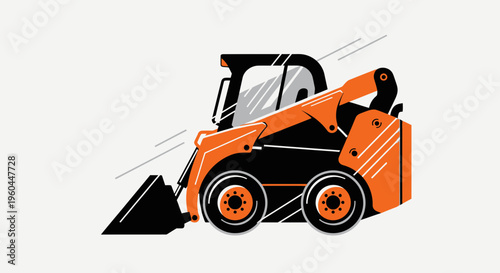 Orange Skid Steer Loader Machine For Construction Work And Site Management