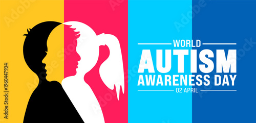 World Autism Awareness Day Children Silhouette