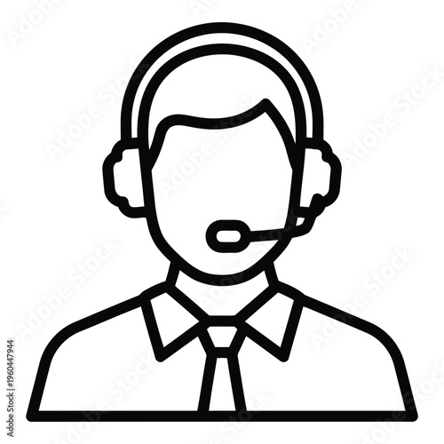 Customer Service Representative Wearing Headset.