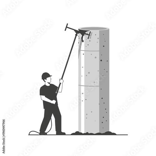 Professional Exterior Cleaning Of Concrete Columns