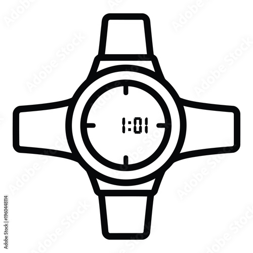 Digital Watch Face Close Up Design.