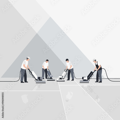 Professional Floor Polishing Service In Action