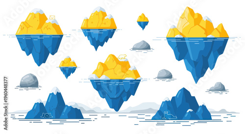 Arctic Icebergs Collection: Frozen Mountains, Blue Water, Snowy Peaks