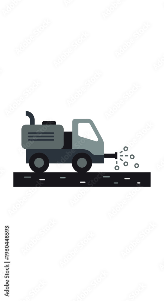 Fototapeta premium Pavement Rejuvenation Truck Applying Sealant on Asphalt Road Surface
