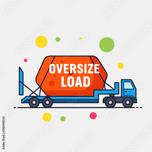 Oversize Load Truck With Bold Graphic Elements