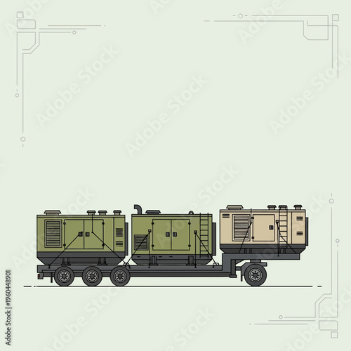 Portable Power Generators On Trailer For Industrial Use