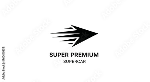 Super Premium Supercar Logo: Speeding Arrow Icon