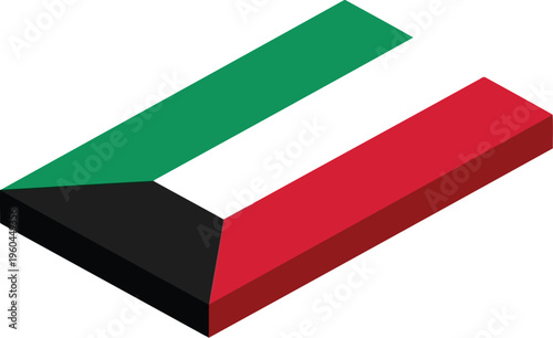 Isometric 3D Flag of United Arab Emirates Isolated on White Background for National Design Projects