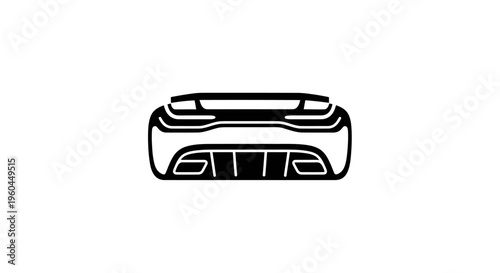 Sleek Sports Car Rear End Silhouette Icon