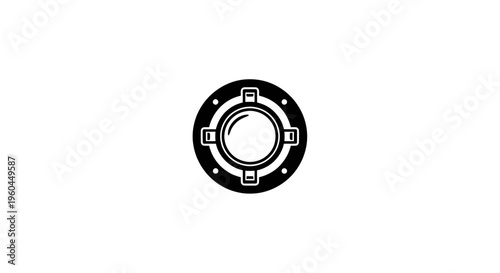 Circular window icon, porthole, ship window, marine symbol, abstract design