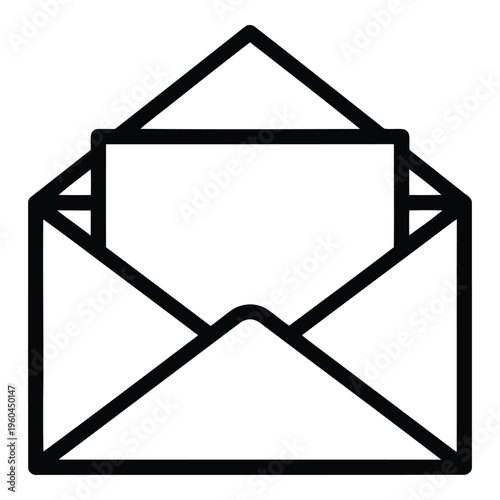 Envelope Icon With Letter Inside.