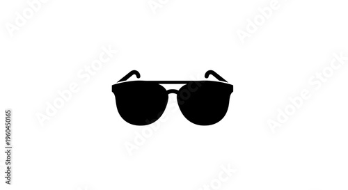 Black sunglasses silhouette on white background, modern eyewear, studio shot