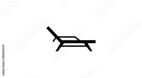 Minimalist chaise lounge icon on white background