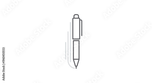 Minimalist line art icon of a writing pen for educational and creative concepts with clean design