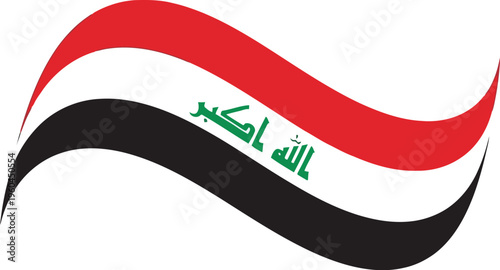 Wavy Iraq Flag Symbol Isolated On White Background For Patriotic Celebration And National Concept Design