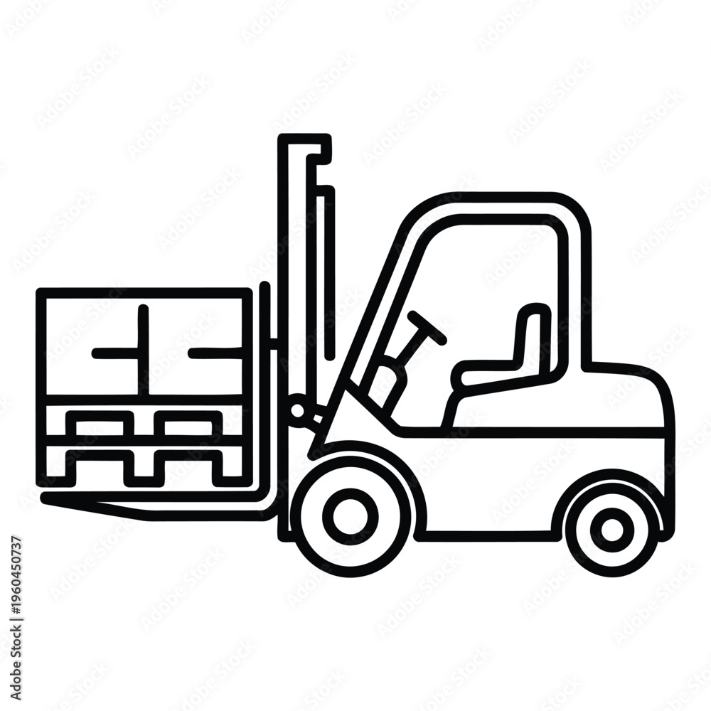 Fototapeta premium Forklift with pallet industrial vehicle.