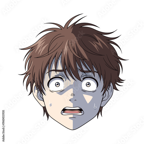 Anime character with shocked expression and wide eyes.
