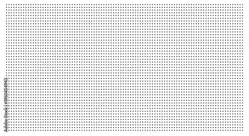 Konstfotografi Uniform black dot pattern on white background creating dense pointillist texture