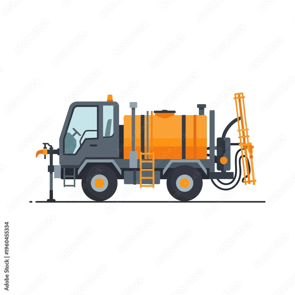 Naklejka premium Specialized Agricultural Truck With Spraying Apparatus For Field Work